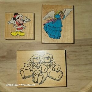 Mickey Mouse Christmas Angel Hero‎ Arts Rubber Stamps Lot